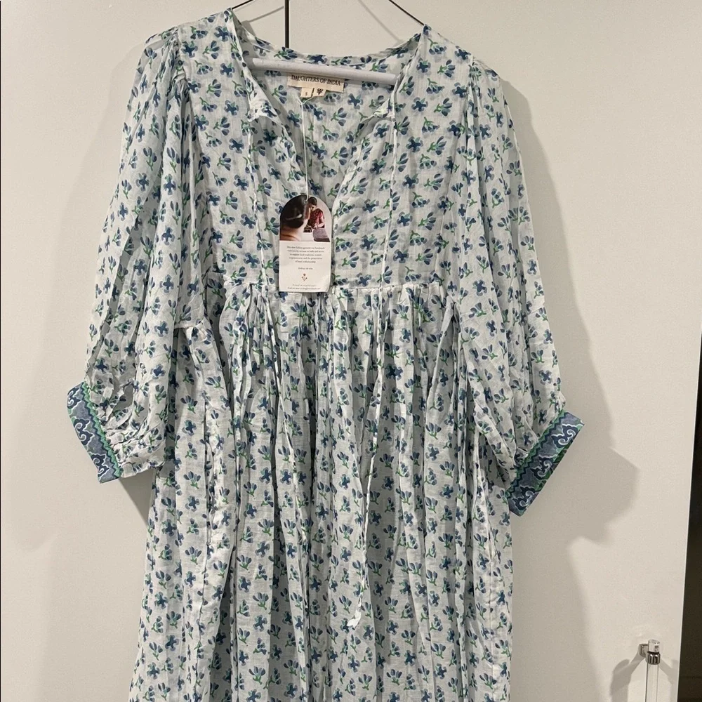 Daughters of India Blue Floral dress - Picture 1 of 7